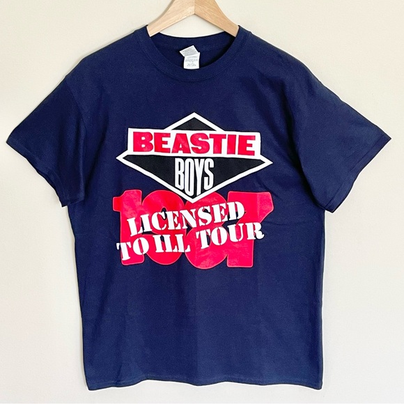 NEW Beastie Boys Licensed To Ill ‘87 Tour Retro Navy T Shirt Adult size Medium - Picture 3 of 9